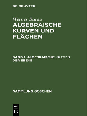 cover image of Algebraische Kurven der Ebene